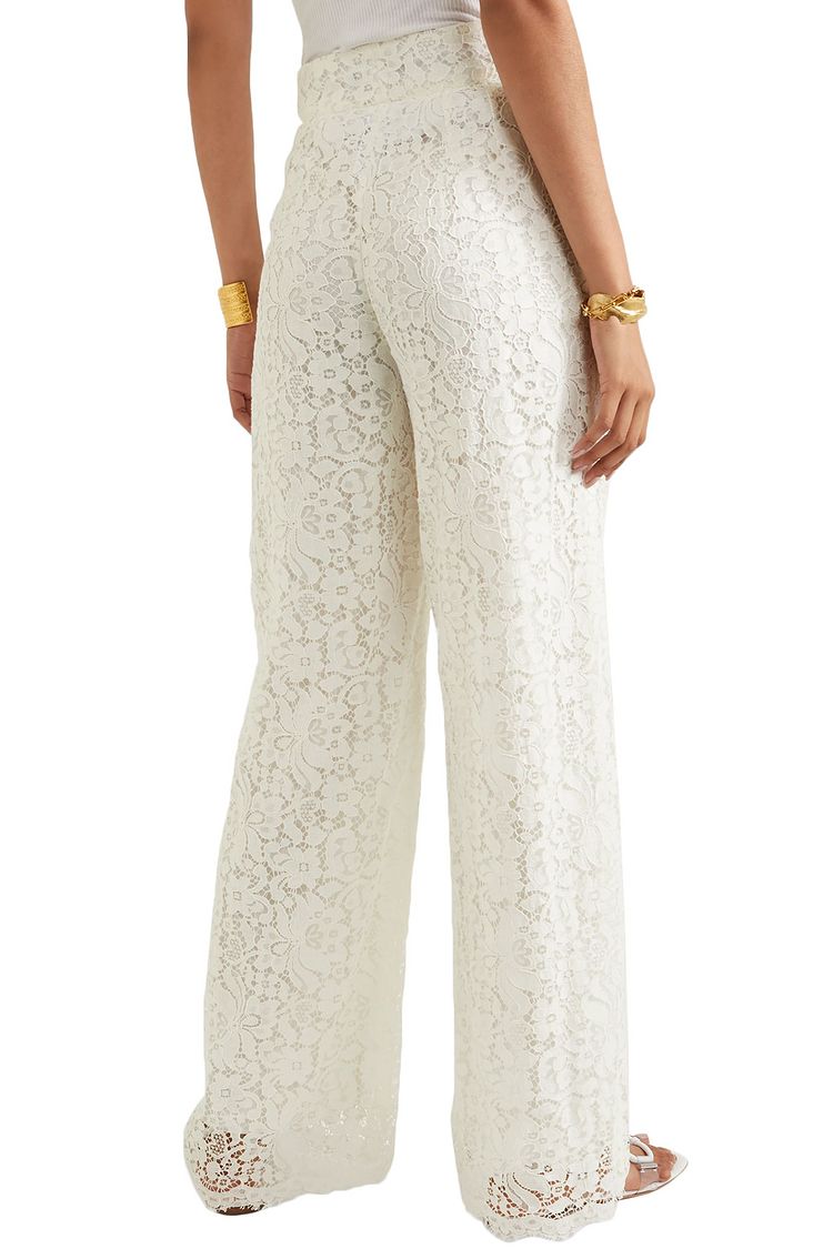 White Corded lace wide-leg pants | Sale up to 70% off | THE OUTNET
