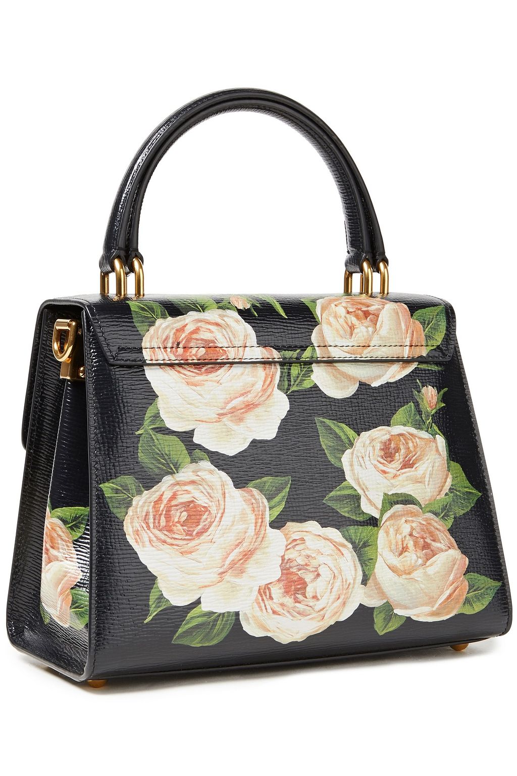 DOLCE&GABBANA Welcome floral-print textured-leather tote
