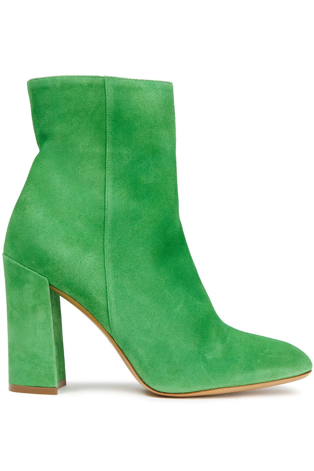 green suede ankle boots