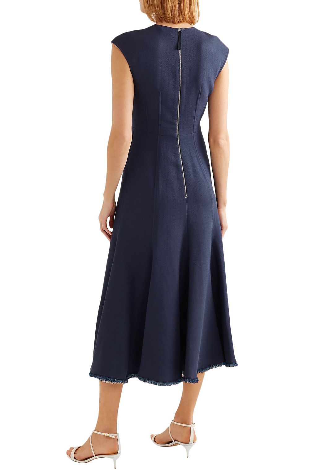 GABRIELA HEARST Crowther frayed crepe midi dress