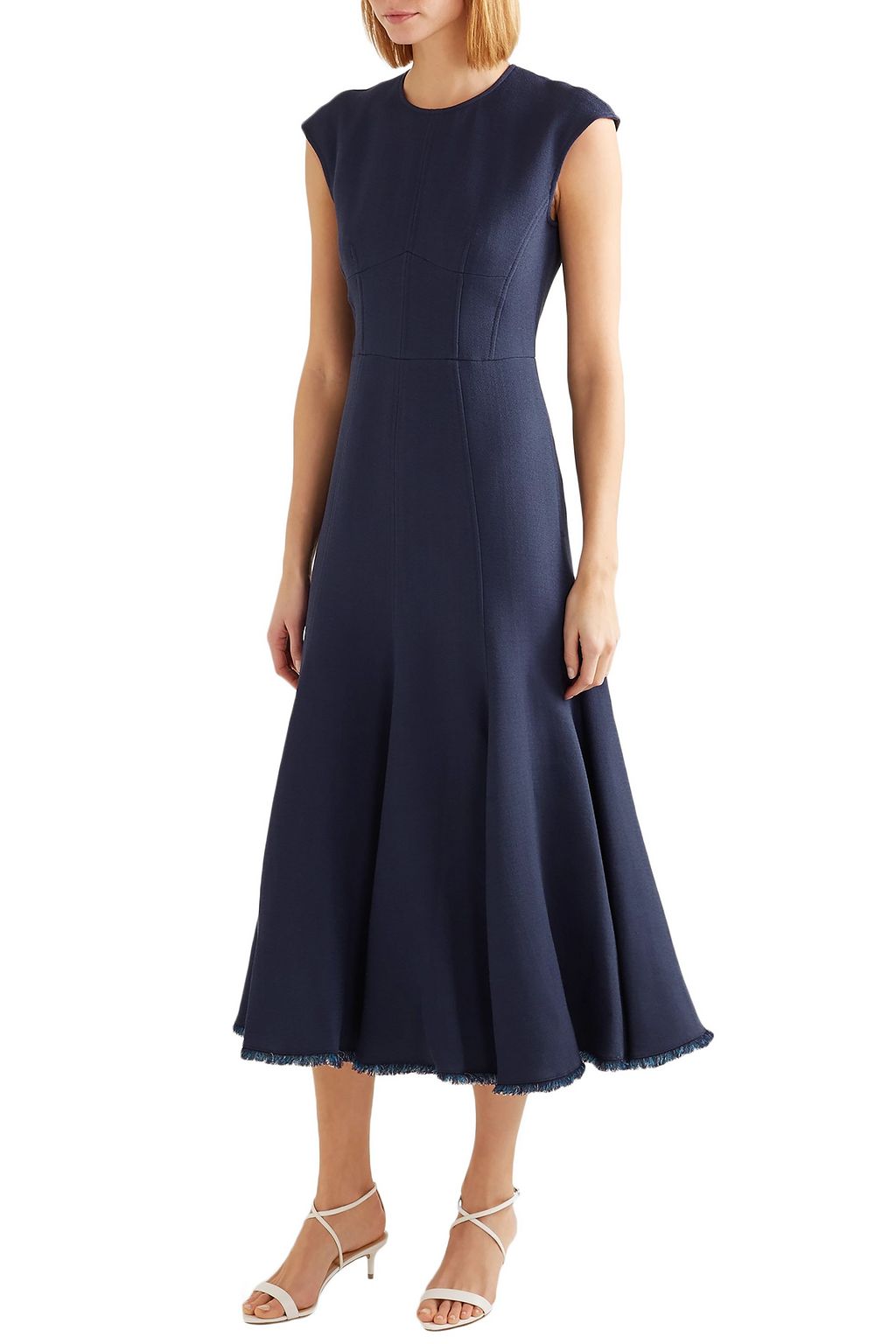 GABRIELA HEARST Crowther frayed crepe midi dress
