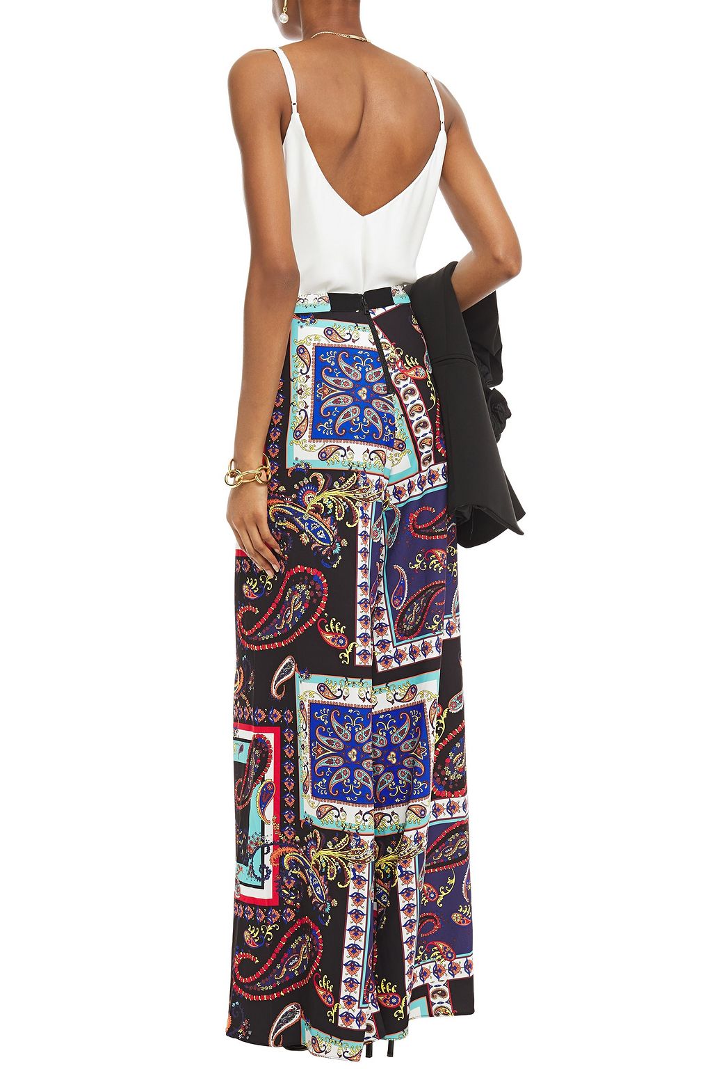 ALICE + OLIVIA Athena printed crepe wide-leg pants