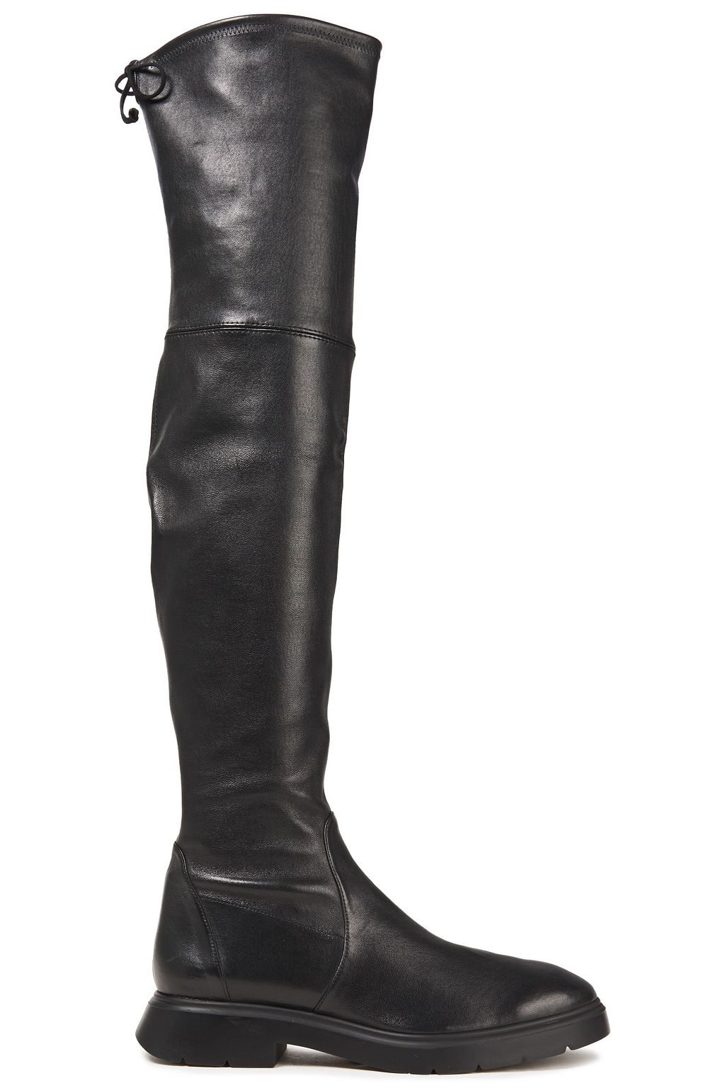 black stretch leather boots