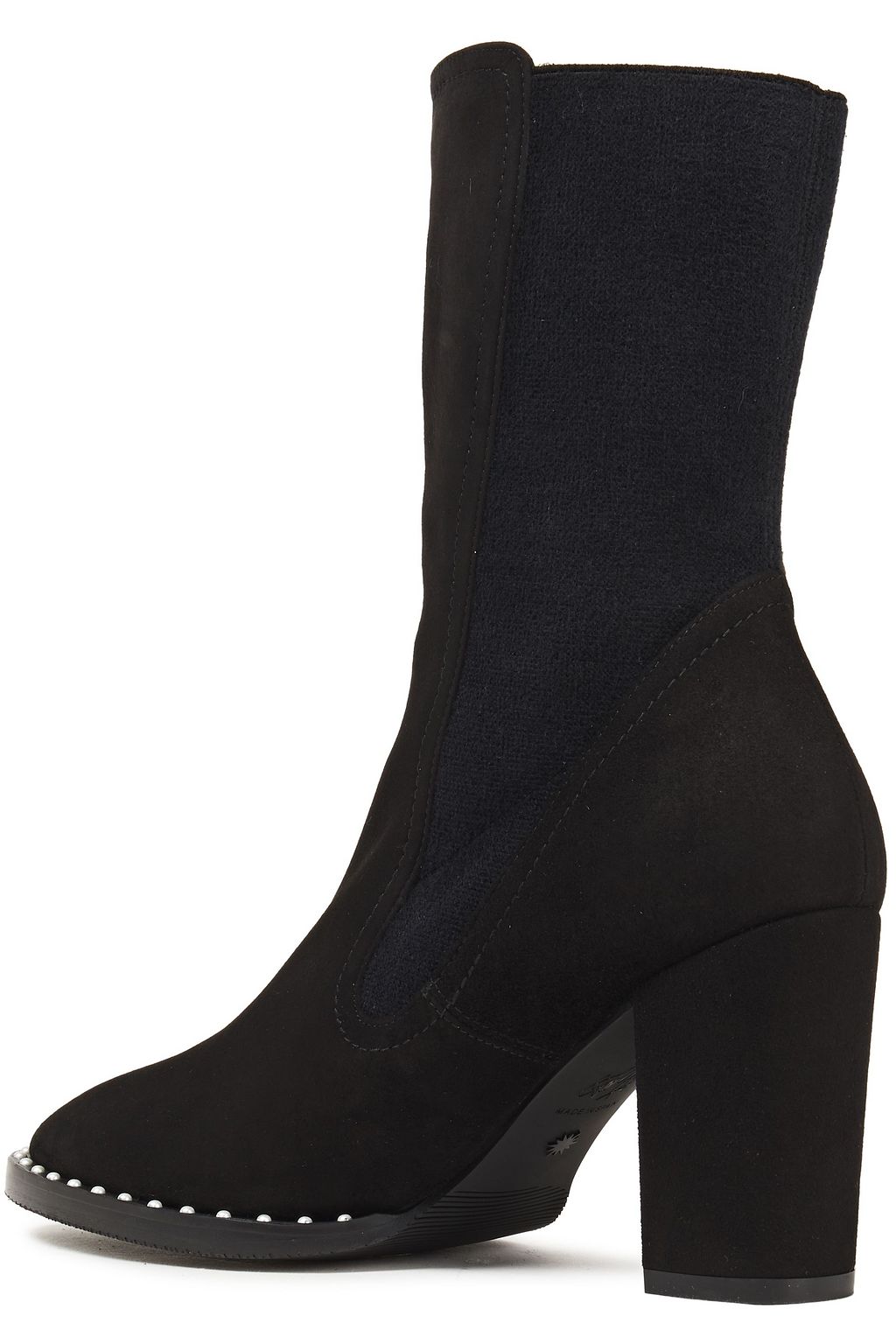 STUART WEITZMAN Fifer Ankle Boots aus Veloursleder mit Kunstperlen