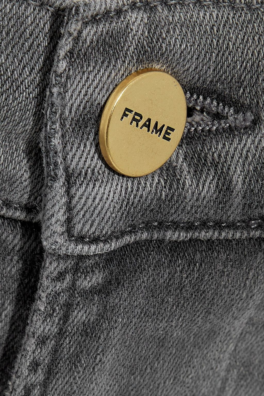 FRAME Le High Straight metallic-trimmed mid-rise straight-leg jeans