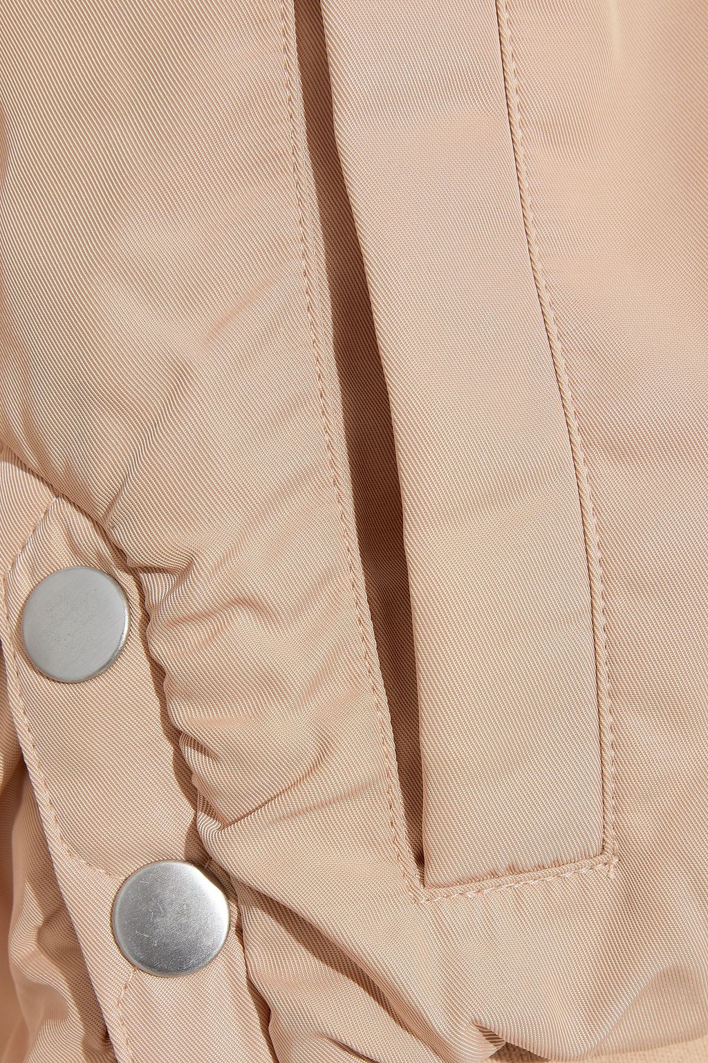 FRAME Snap-detailed ruched shell bomber jacket