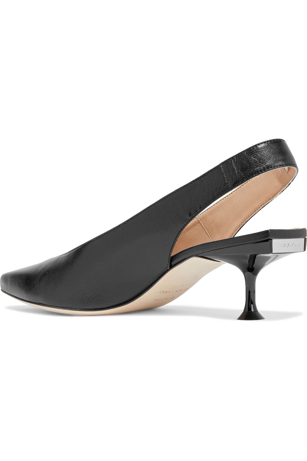 SERGIO ROSSI sr Milano PVC-trimmed leather slingback pumps