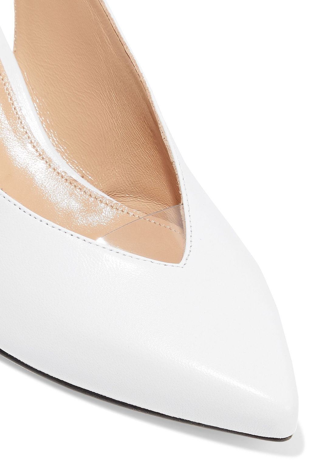 SERGIO ROSSI sr Milano PVC-trimmed leather slingback pumps