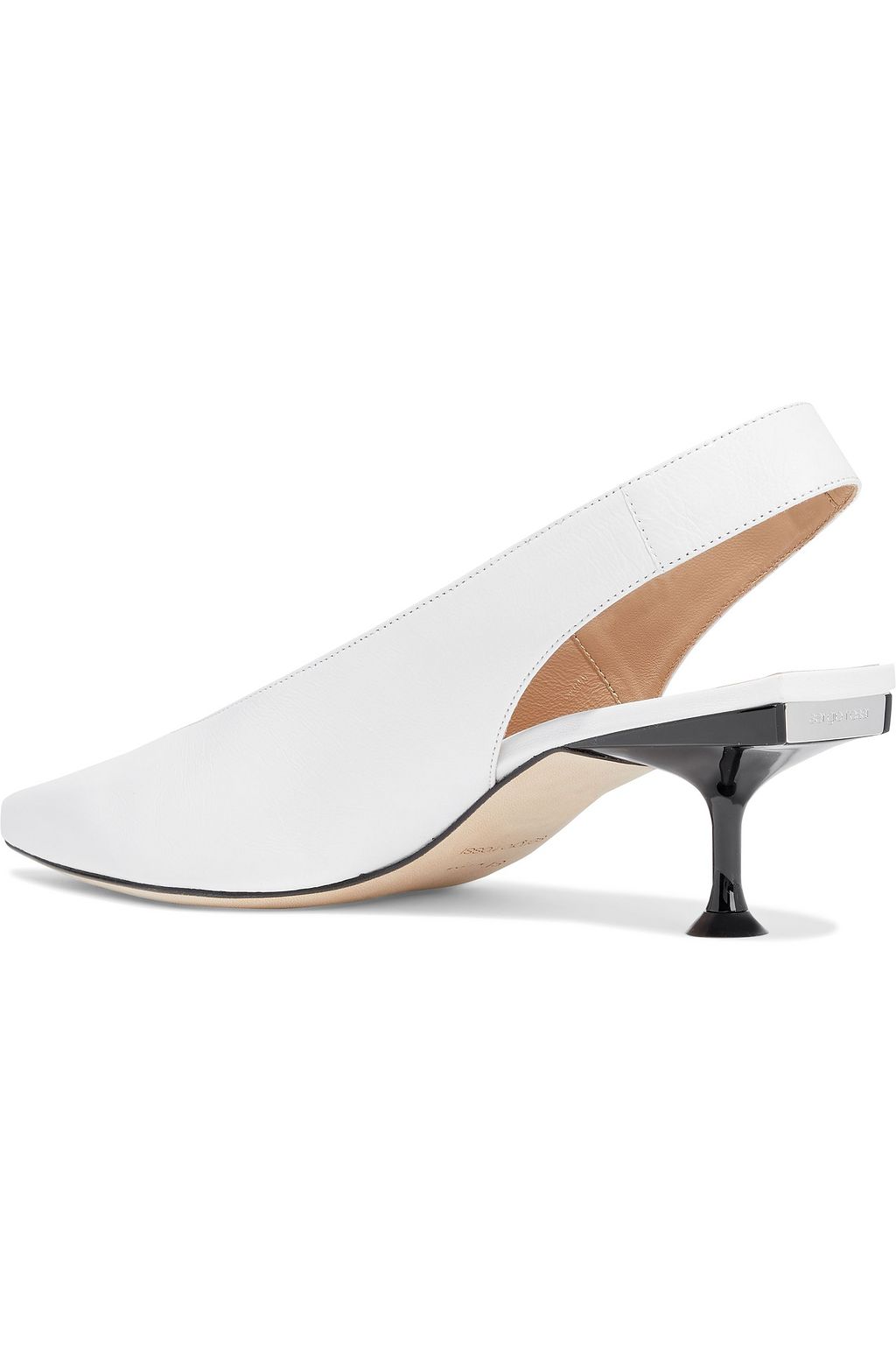 SERGIO ROSSI sr Milano PVC-trimmed leather slingback pumps