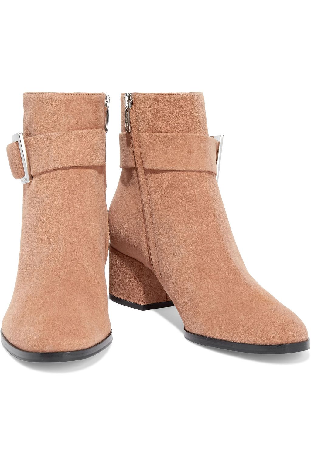 SERGIO ROSSI SR Prince buckled suede ankle boots