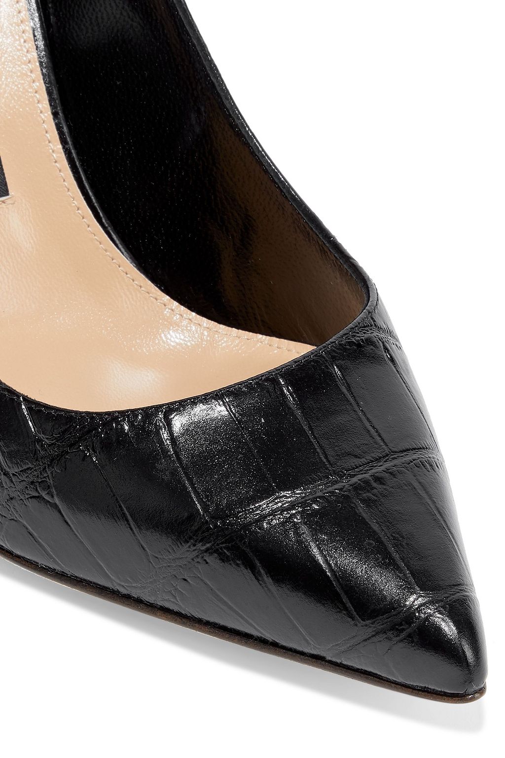 SERGIO ROSSI Godiva 90 croc-effect leather pumps
