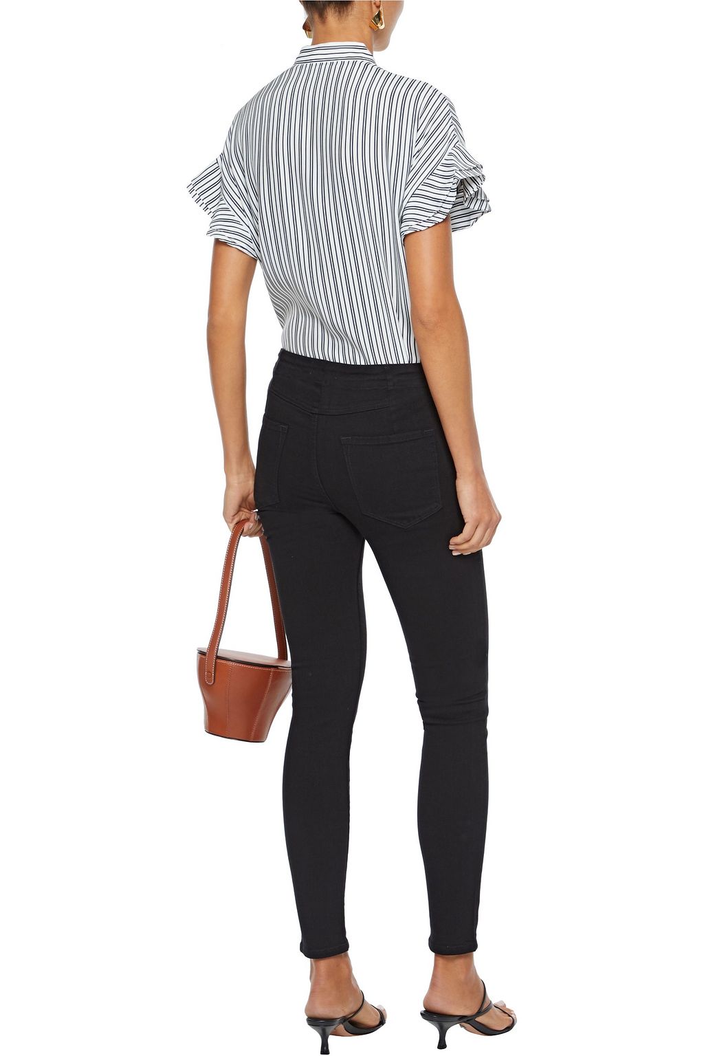 FRAME Le Skinny De Jeanne lace-up high-rise skinny jeans