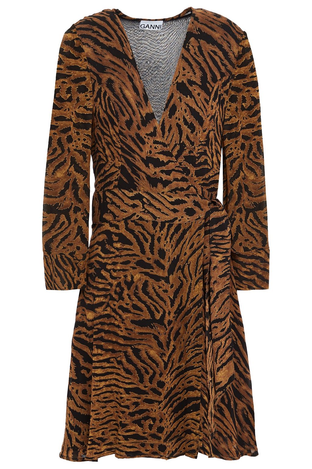 ganni fairfax georgette wrap dress
