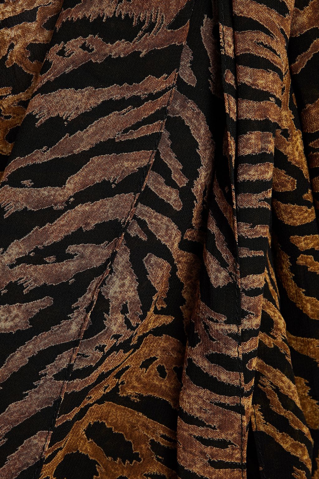 GANNI Tie-neck tiger-print georgette blouse