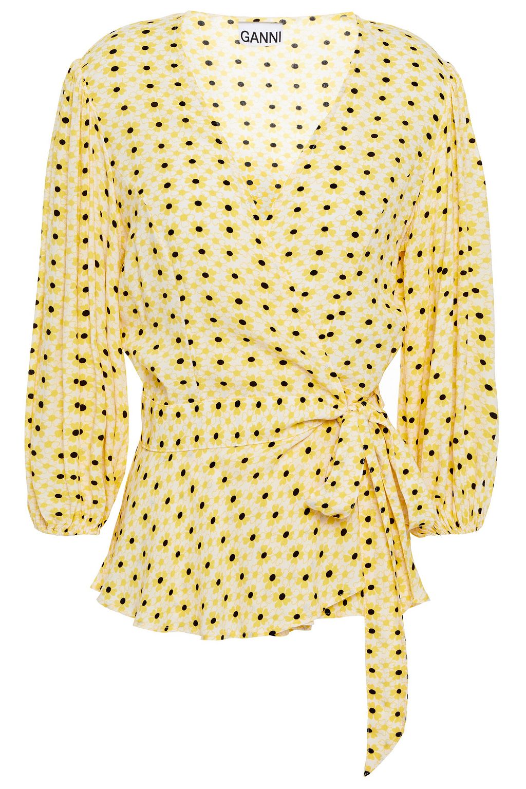 ganni wrap blouse