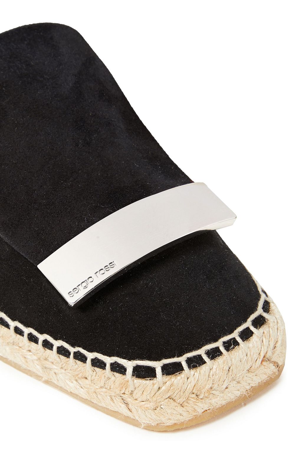 SERGIO ROSSI Embellished suede espadrilles