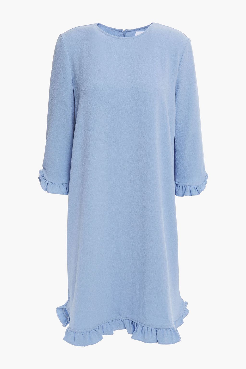 Light blue Ruffle-trimmed crepe dress | GANNI | THE OUTNET