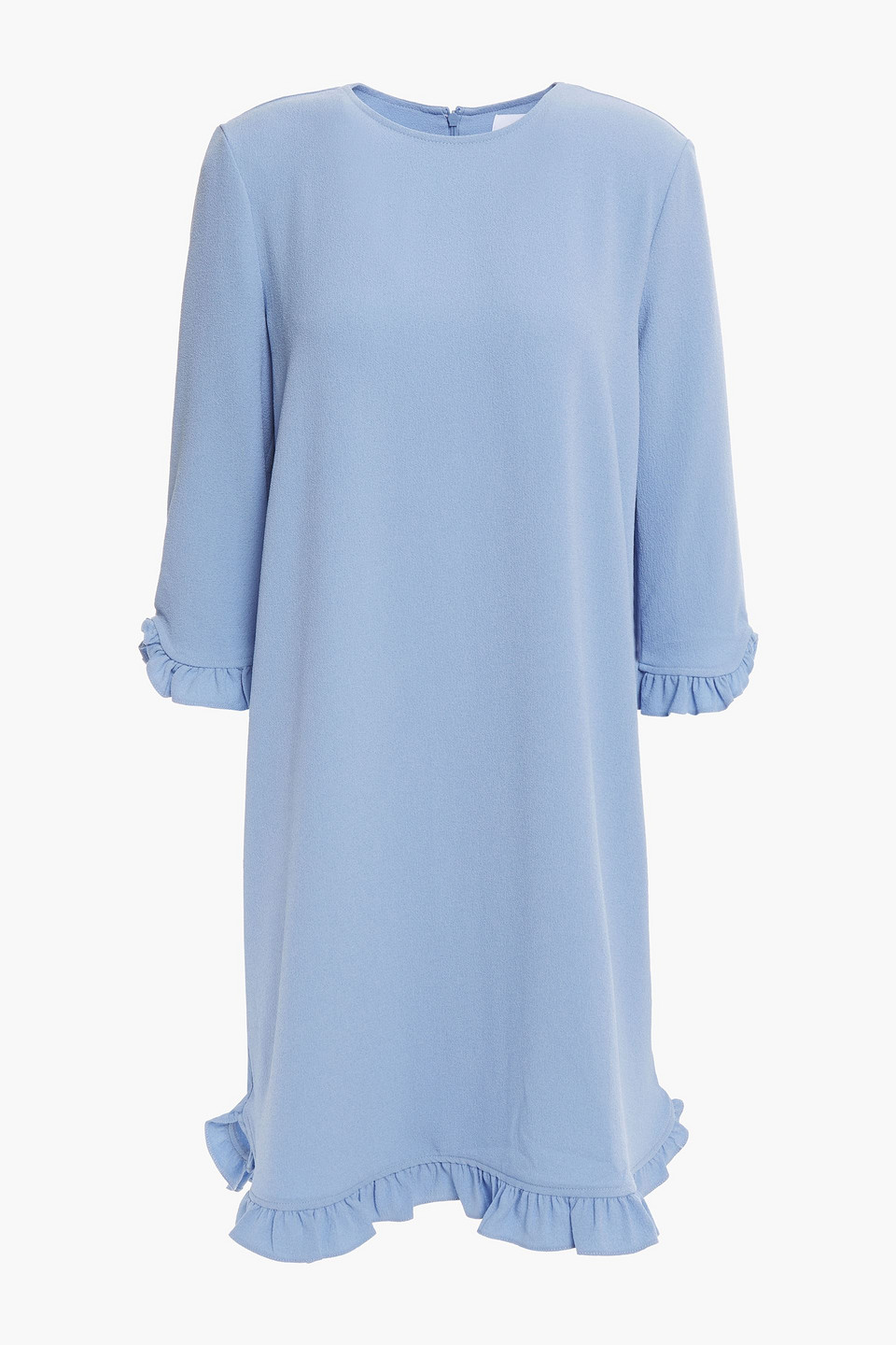 Ganni Woman Ruffle-trimmed Crepe Dress Light Blue Size 32