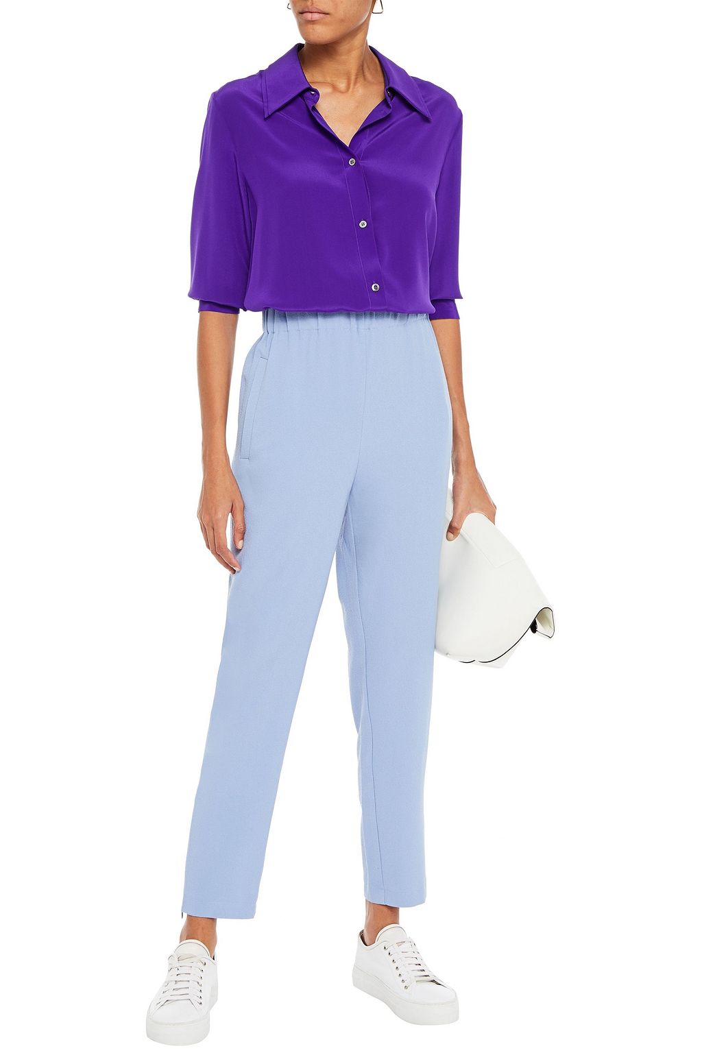 GANNI Stretch-crepe tapered pants