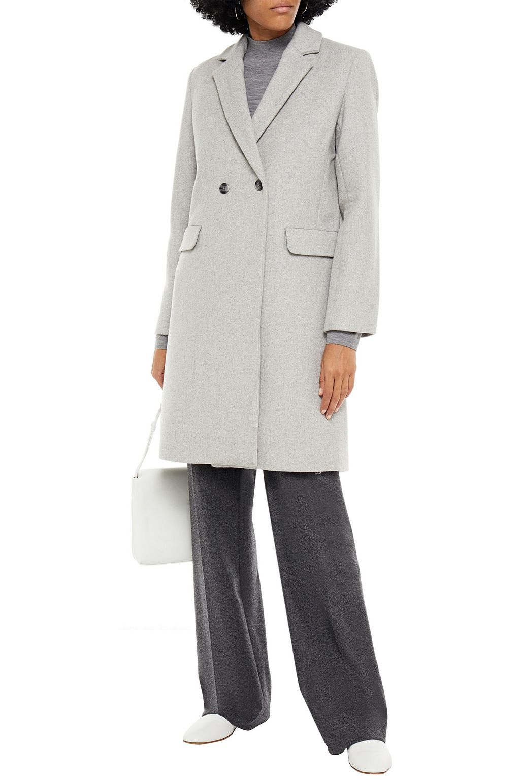 SAMSØE Φ SAMSØE Double-breasted wool-blend felt coat