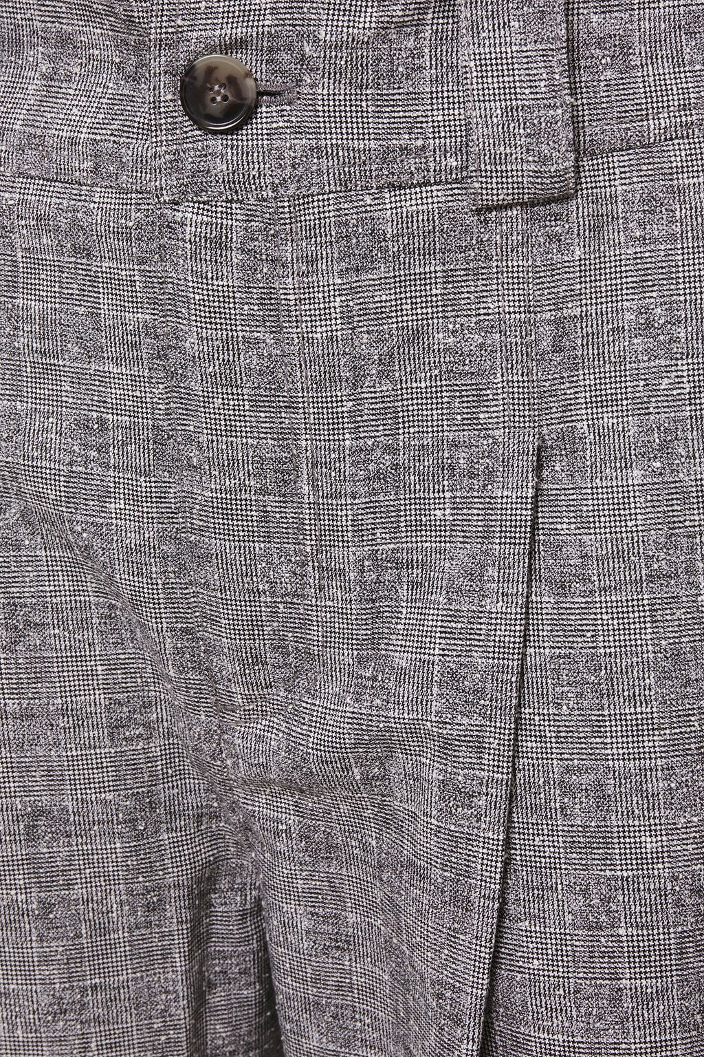 GANNI Checked bouclé straight-leg pants