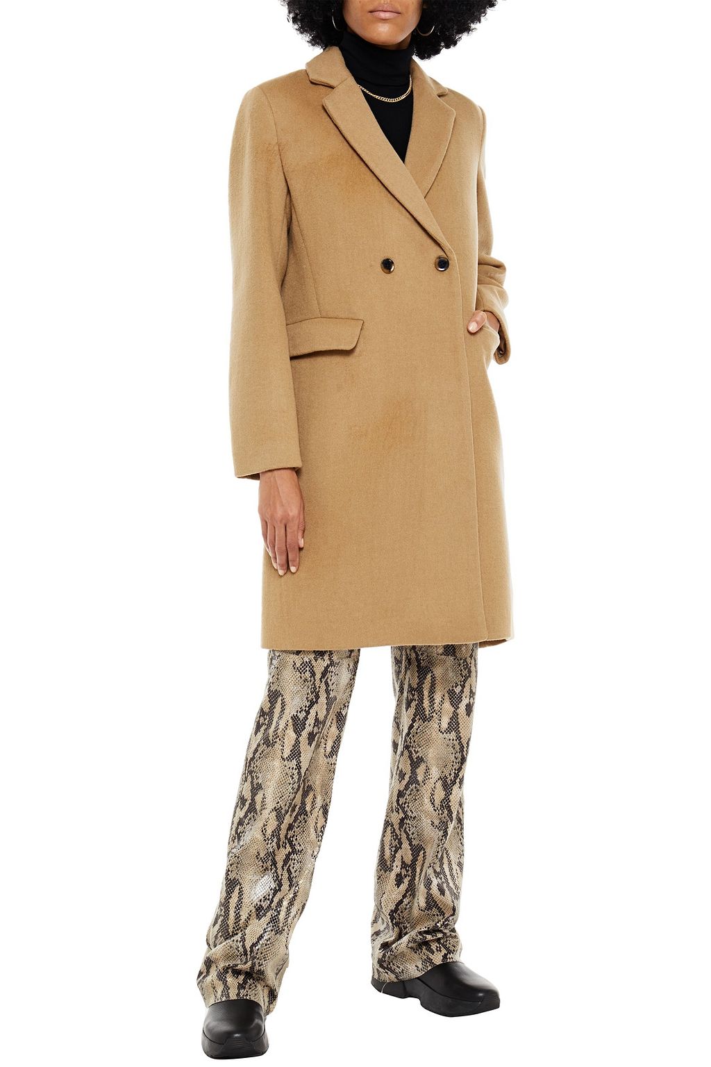 SAMSØE Φ SAMSØE Double-breasted wool-blend felt coat