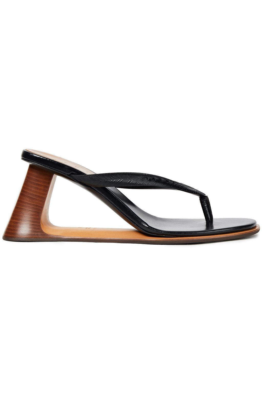 tan and black ballet flats