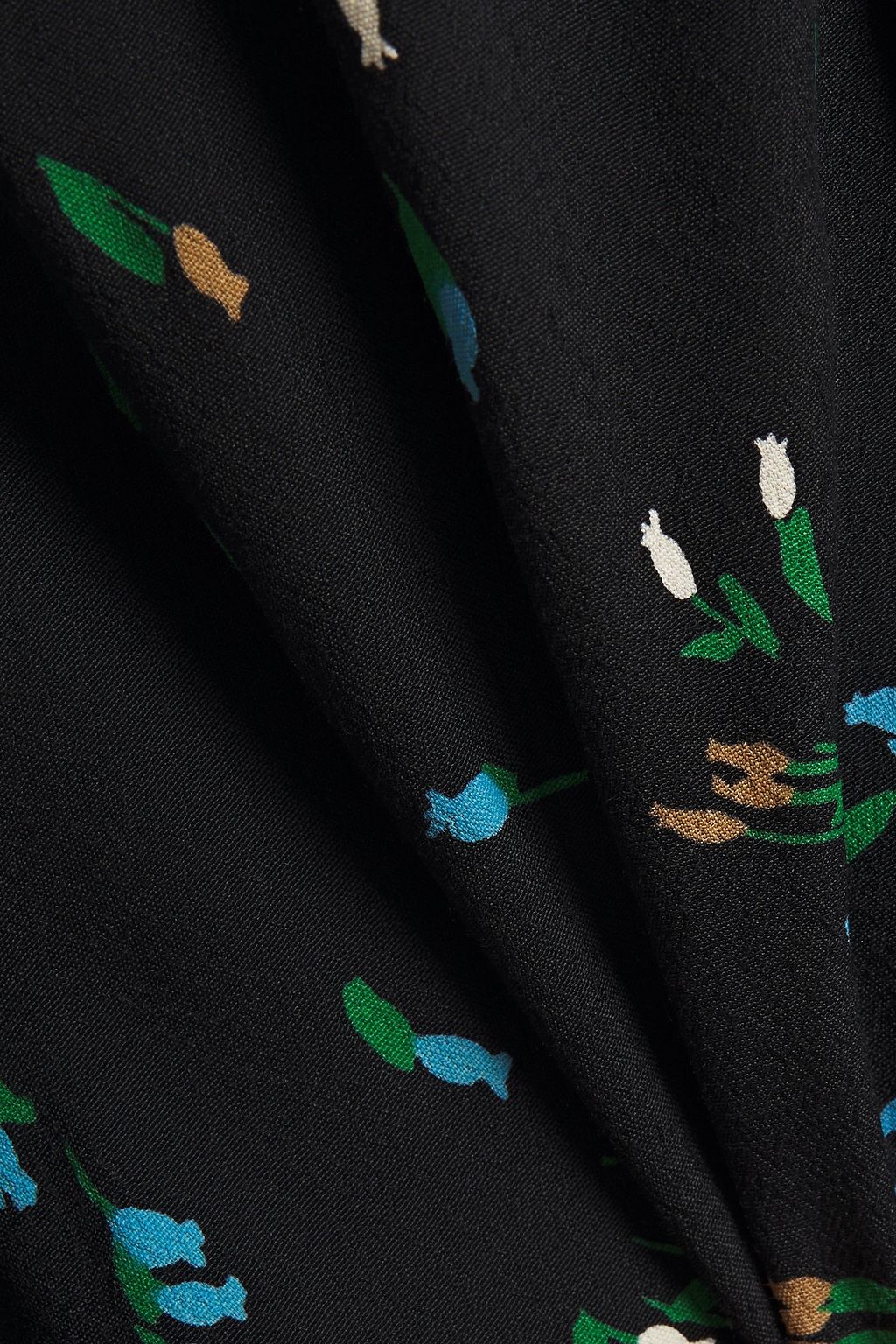 GANNI Printed crepe shirt