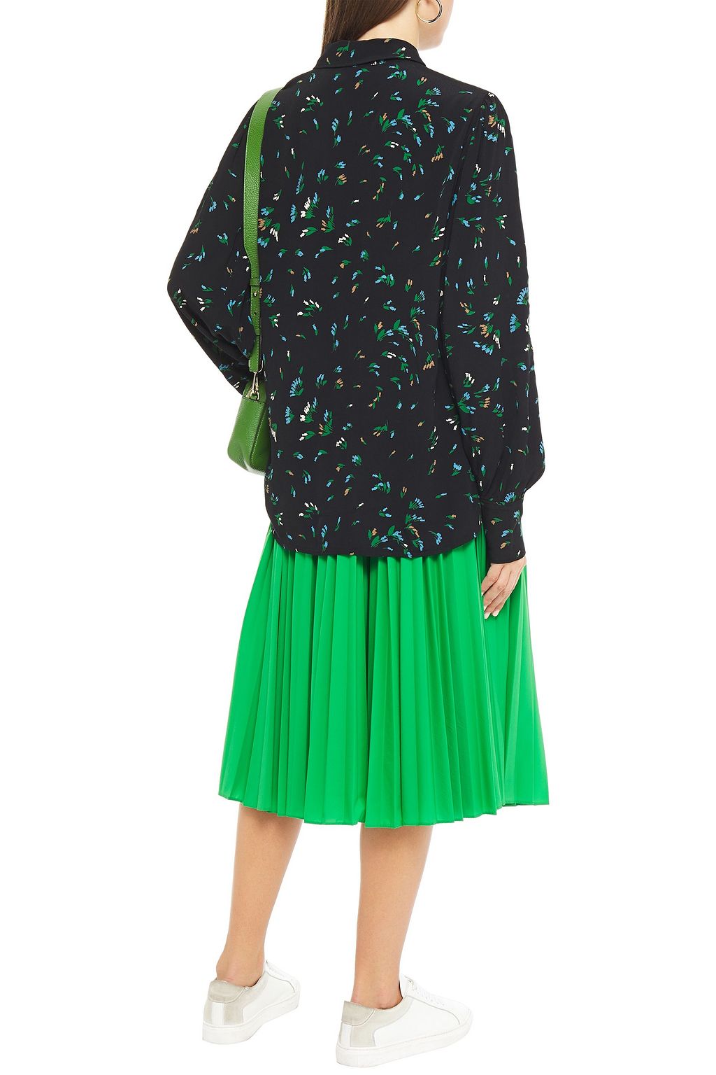 GANNI Printed crepe shirt