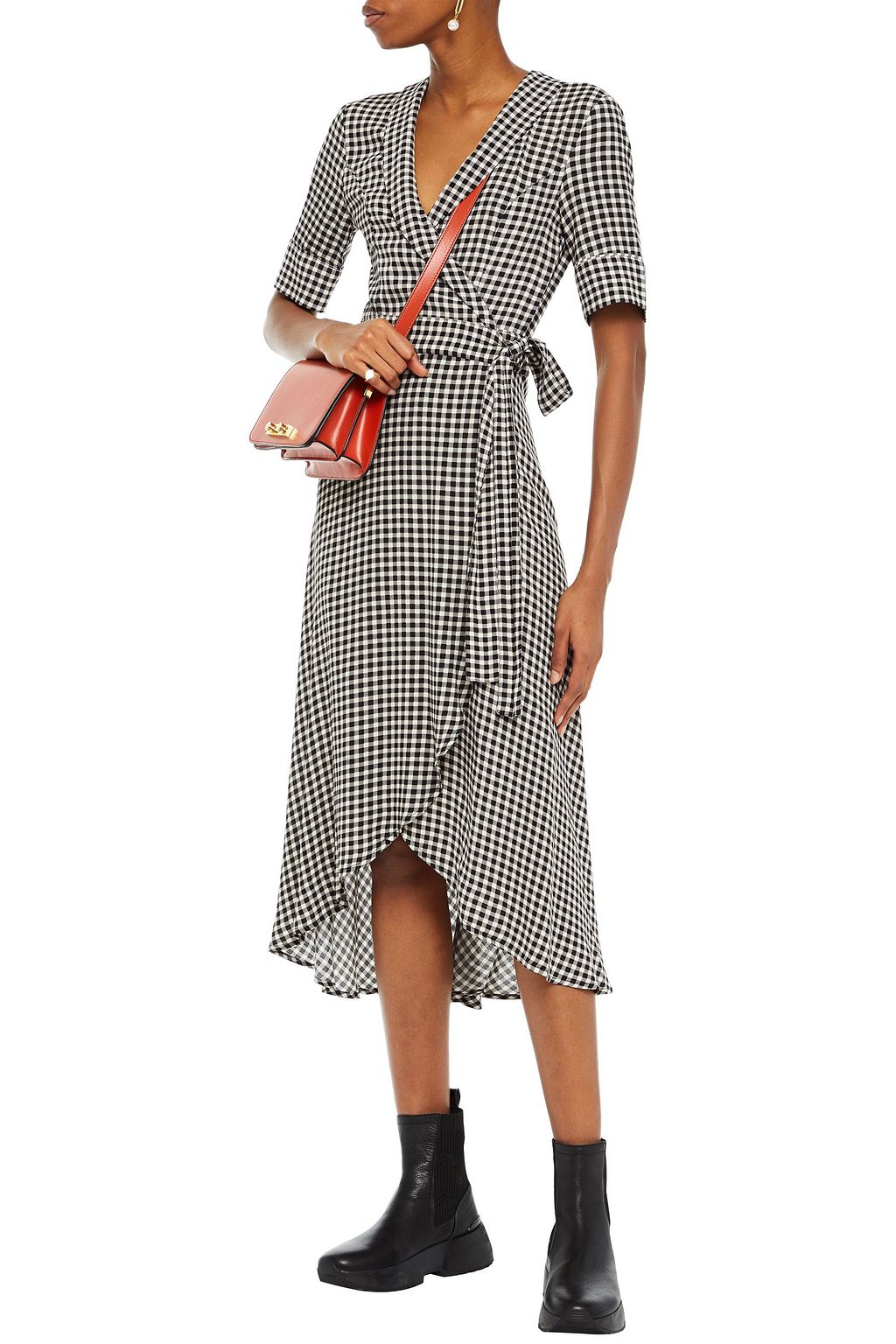 wrap gingham dress