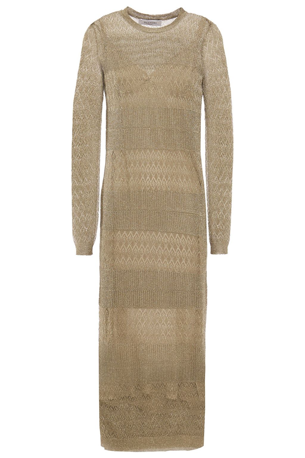 metallic knit midi dress