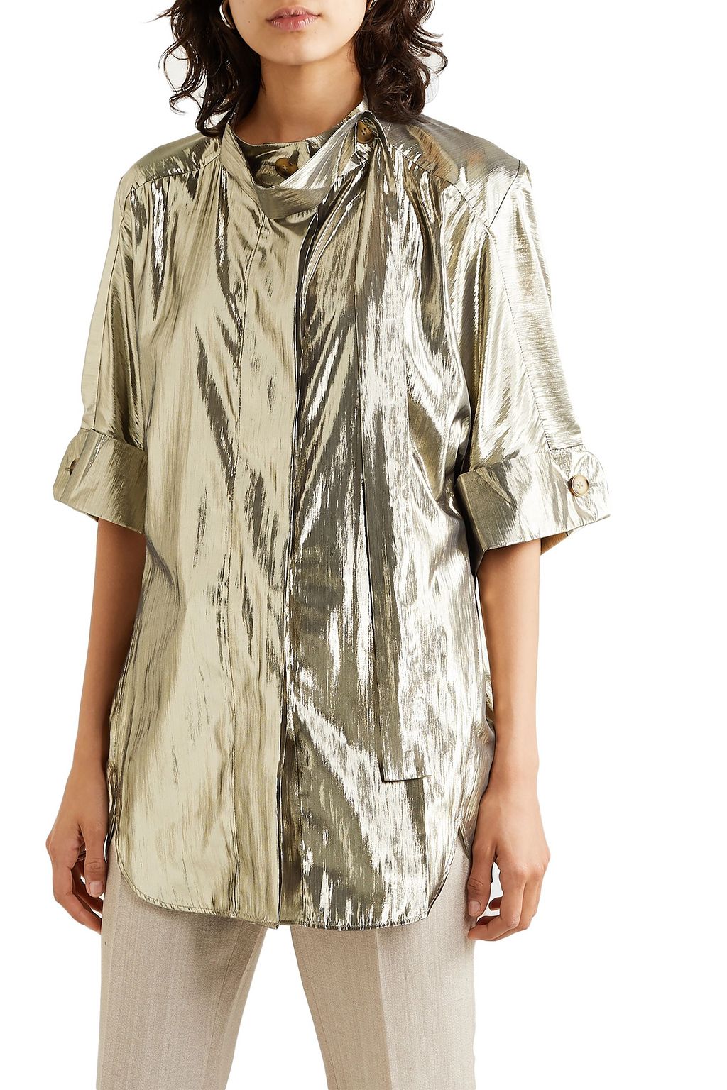 REJINA PYO Briana lamé shirt