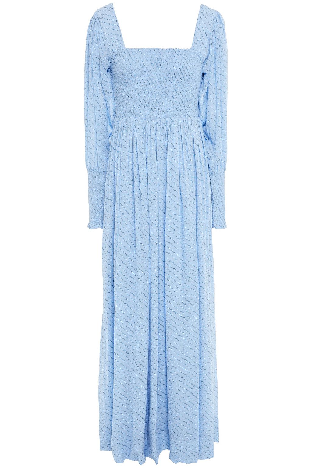 ganni printed georgette maxi dress