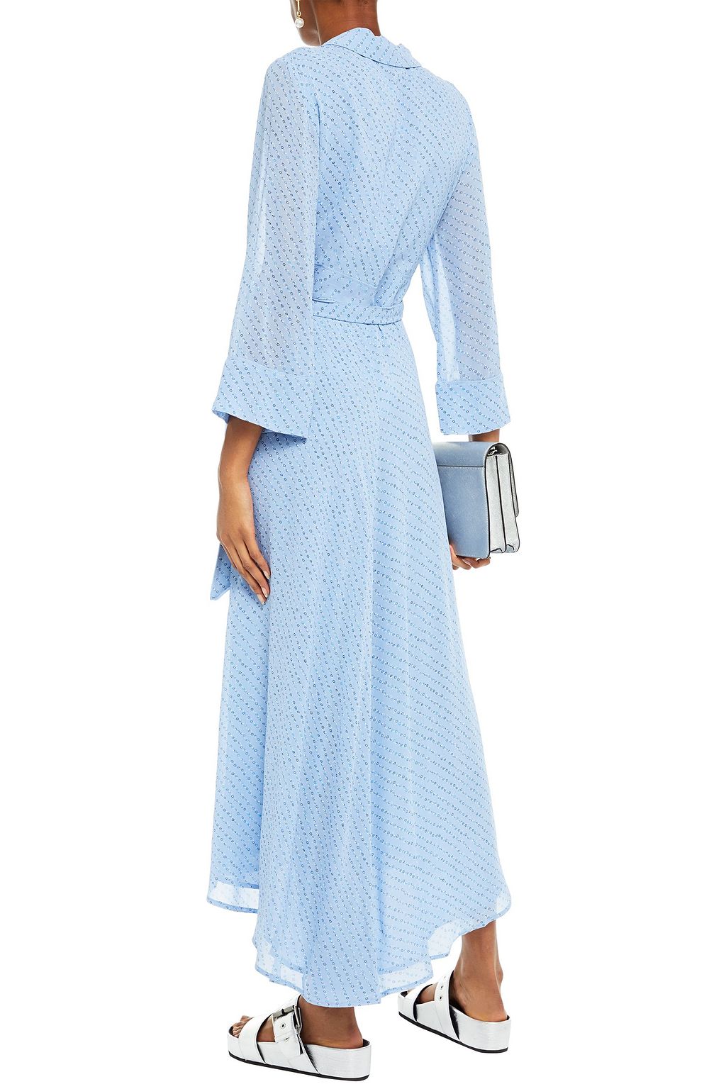 GANNI Floral-print georgette maxi wrap dress