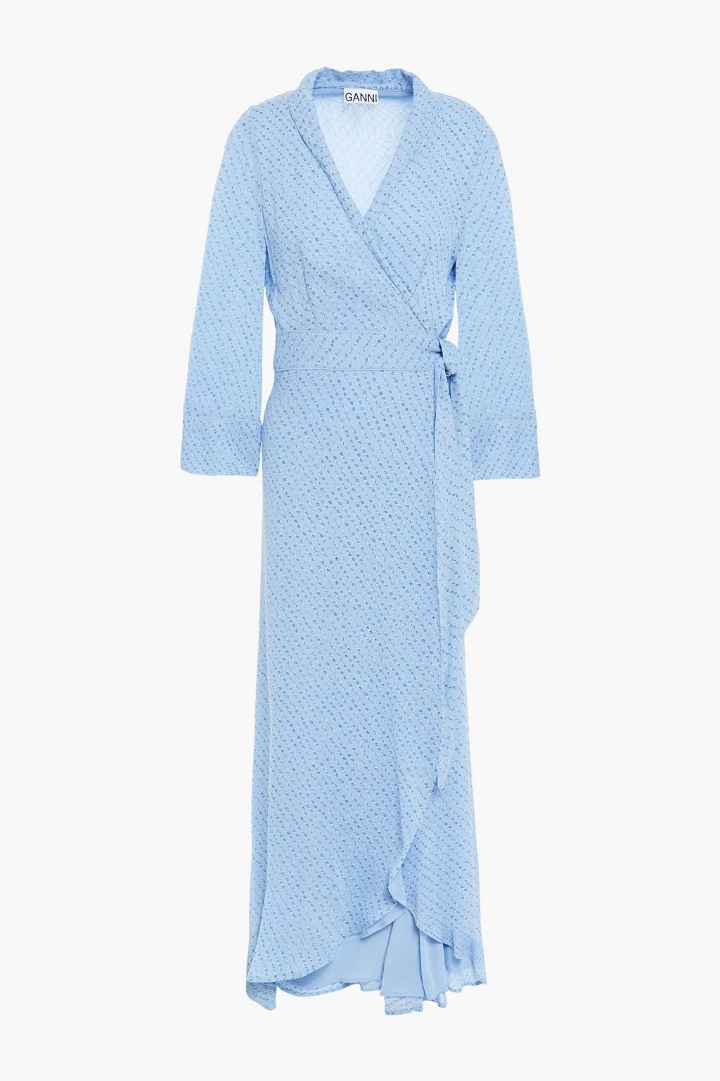 ganni printed georgette maxi dress