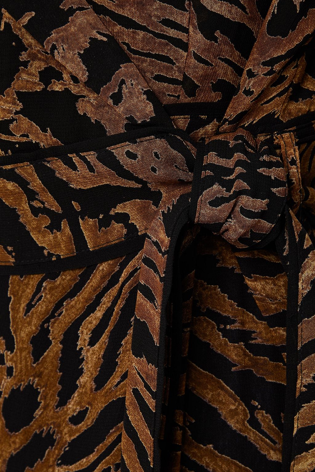 GANNI Tiger-print georgette maxi wrap dress
