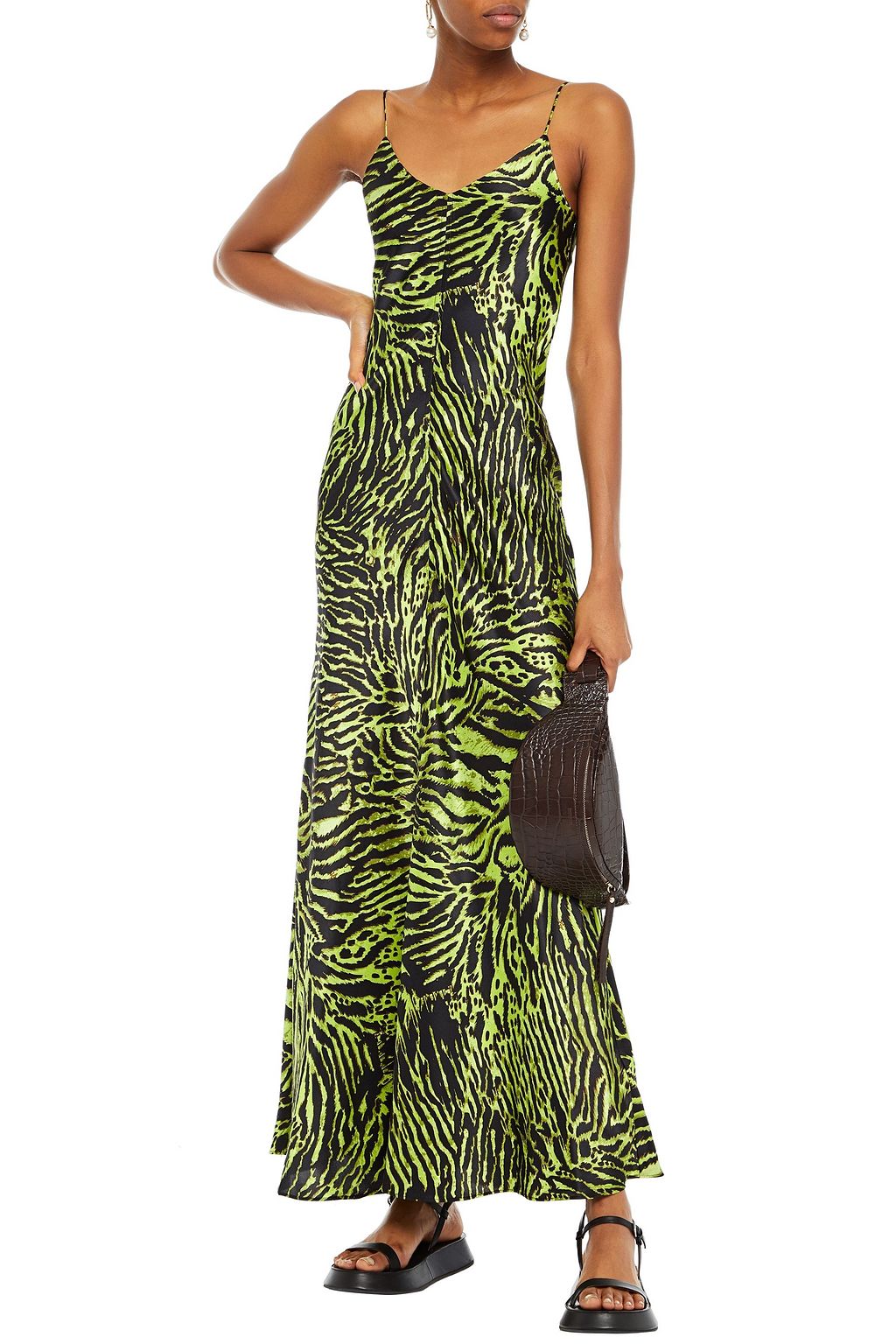 ganni flynn lace maxi dress