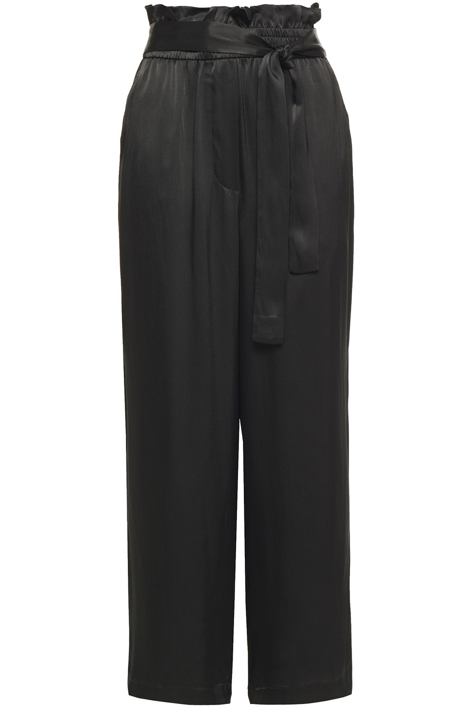 3.1 Phillip Lim Woman Belted Satin-crepe Wide-leg Pants Black Size 2