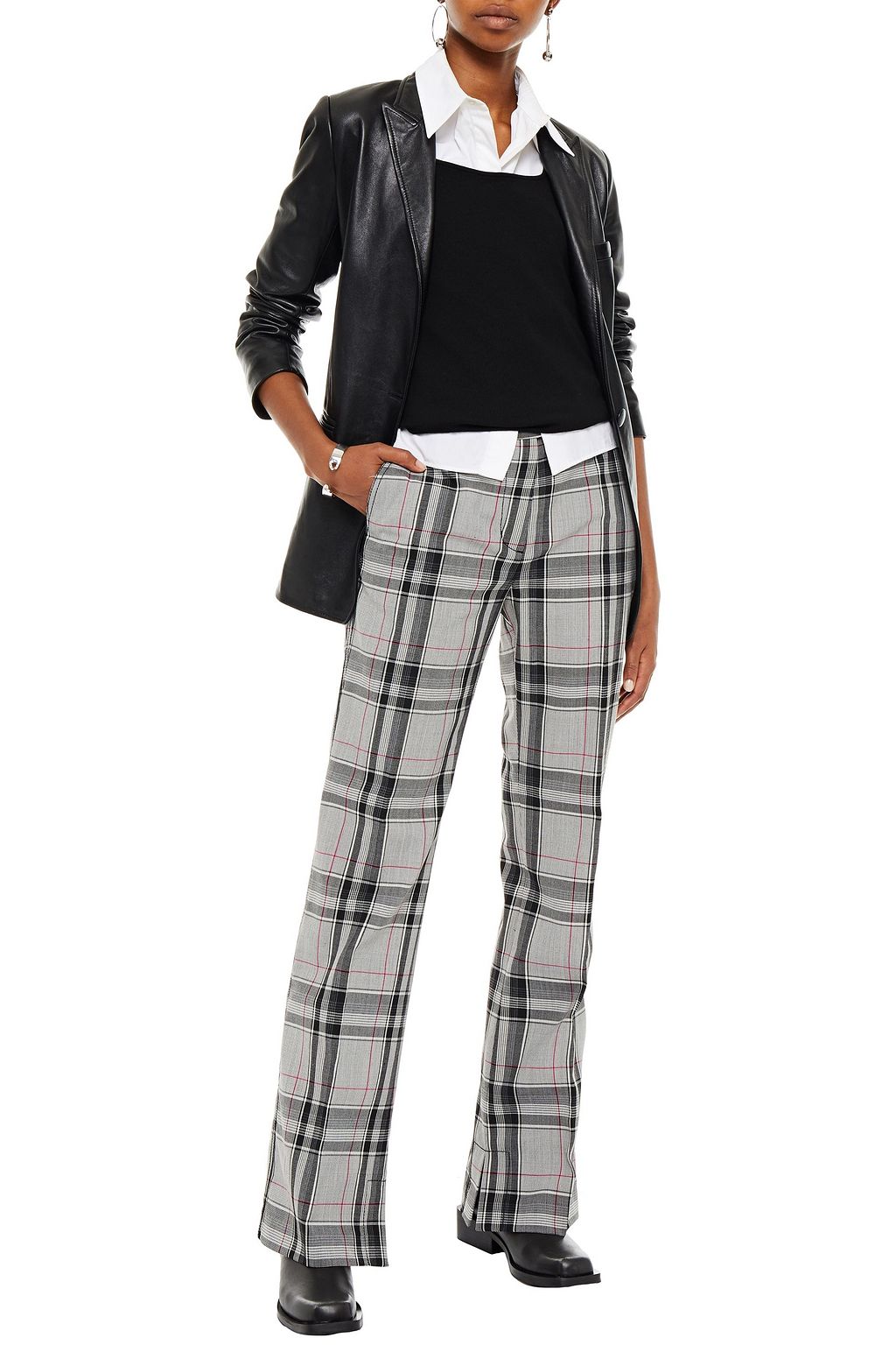 3.1 PHILLIP LIM Prince of Wales checked woven bootcut pants