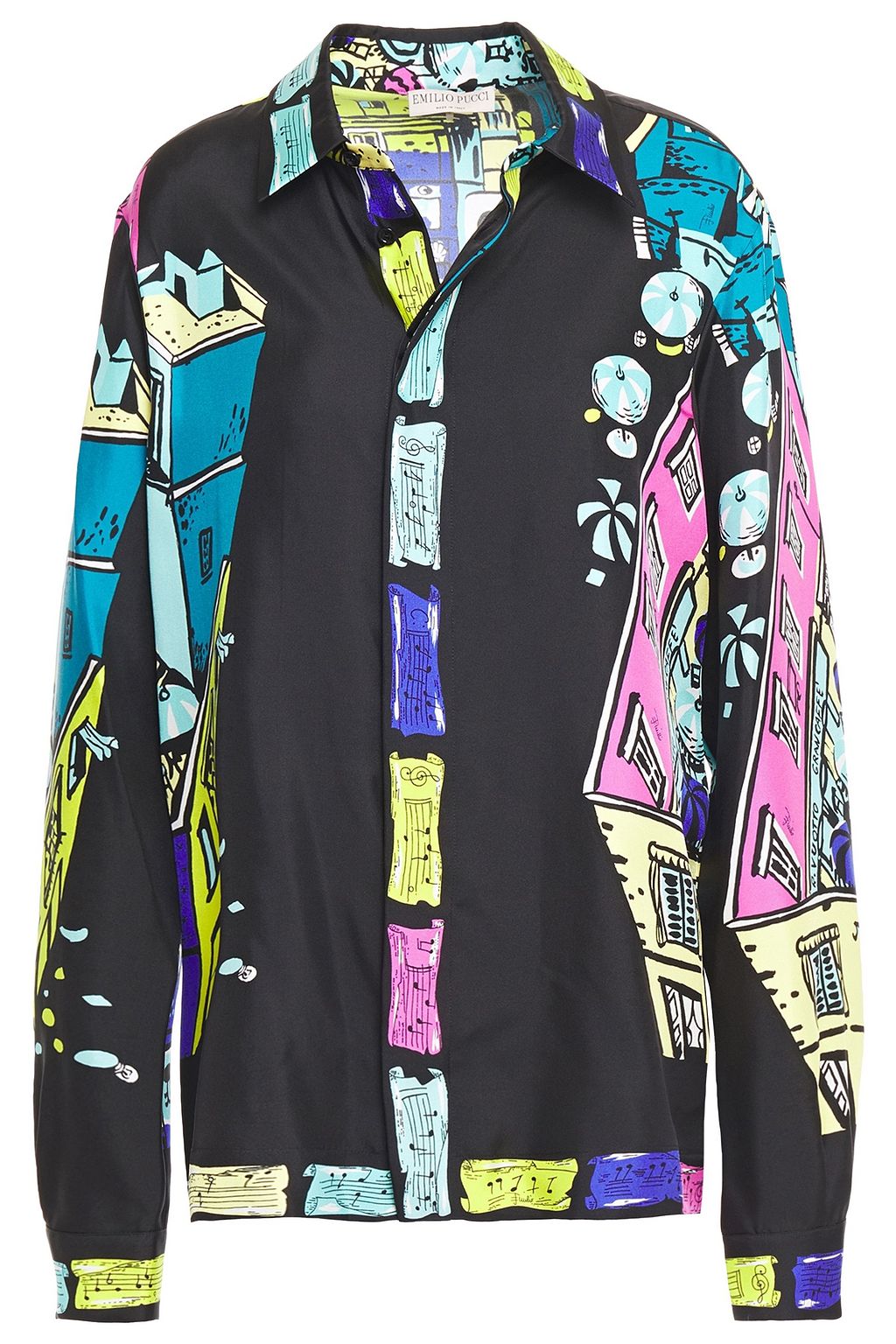 ブラック プリンシルクツイル シャツ The Outnet Emilio Pucci The Outnet ブラック プリンシルクツイル シャツ The Outnet Emilio Pucci The Outnet