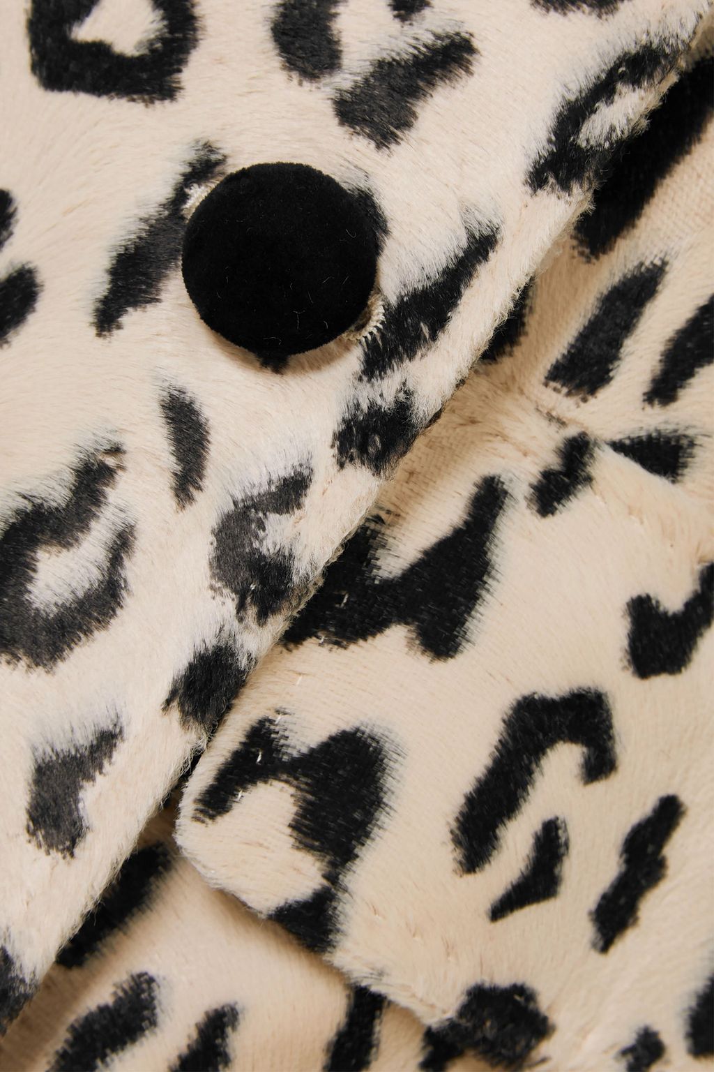 DOLCE&GABBANA Double-breasted leopard-print cotton-blend faux fur coat
