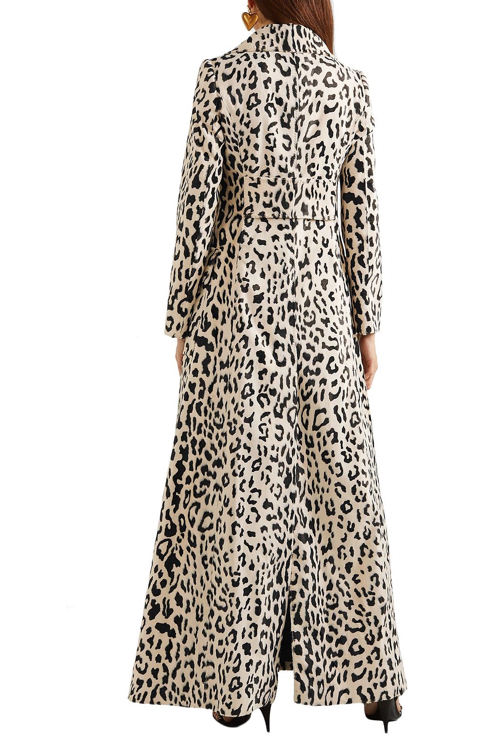 DOLCE&GABBANA Double-breasted leopard-print cotton-blend faux fur coat