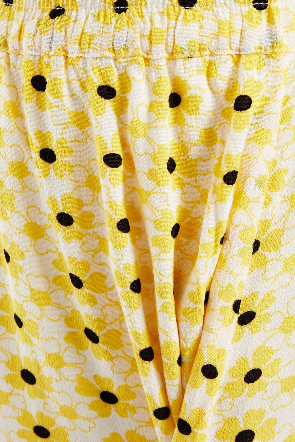 GANNI Wrap-effect printed crepe mini skirt