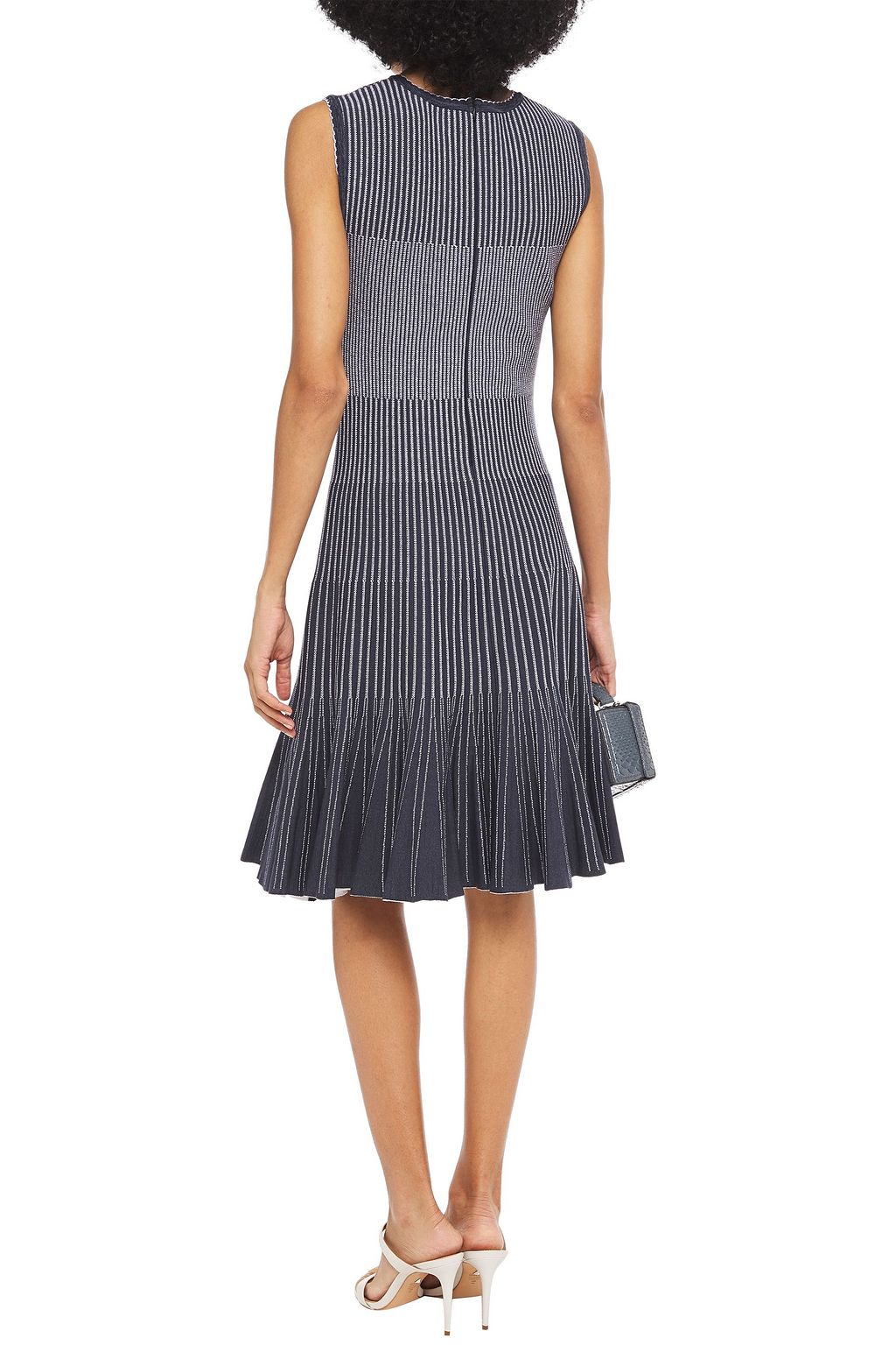 OSCAR DE LA RENTA Fluted jacquard-knit dress