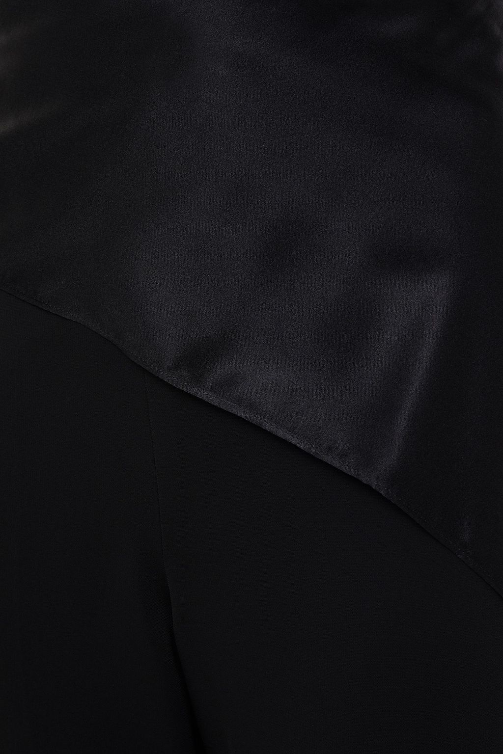 MICHELLE MASON Draped satin-paneled stretch-crepe slim-leg pants