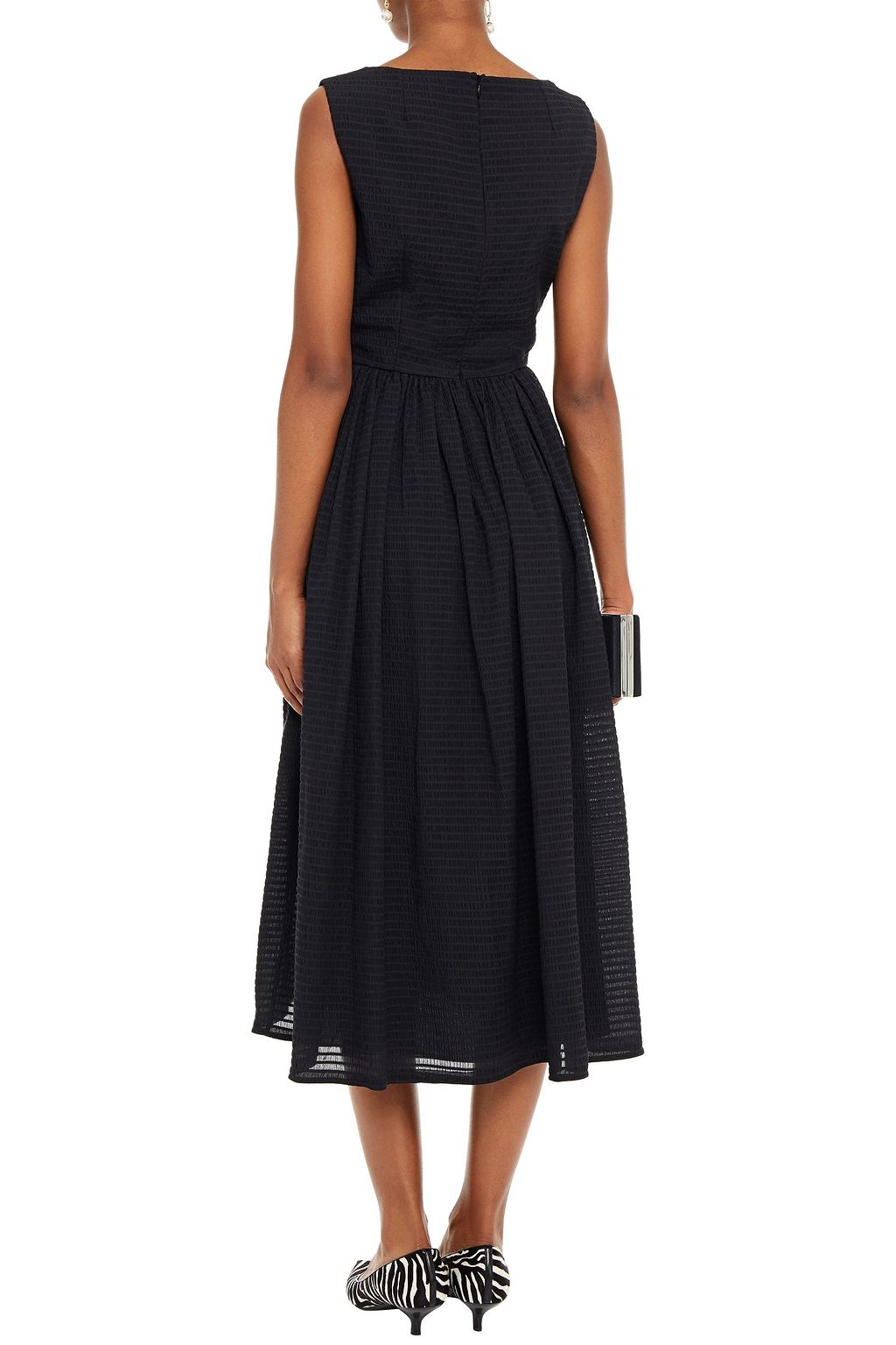 EMILIA WICKSTEAD June gathered organza-seersucker midi dress