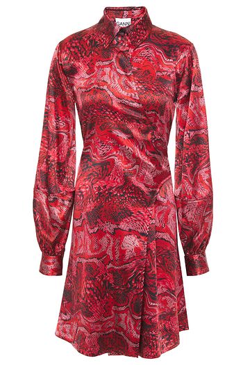 red designer cocktail dress