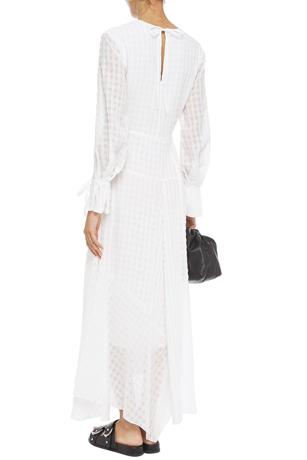 3.1 PHILLIP LIM Wrap-effect checked seersucker maxi dress