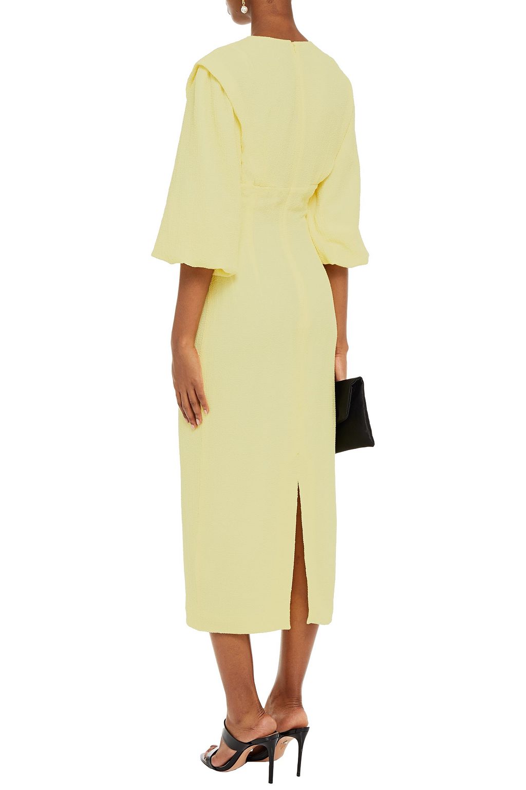 EMILIA WICKSTEAD Isadora gathered crepe-seersucker midi dress