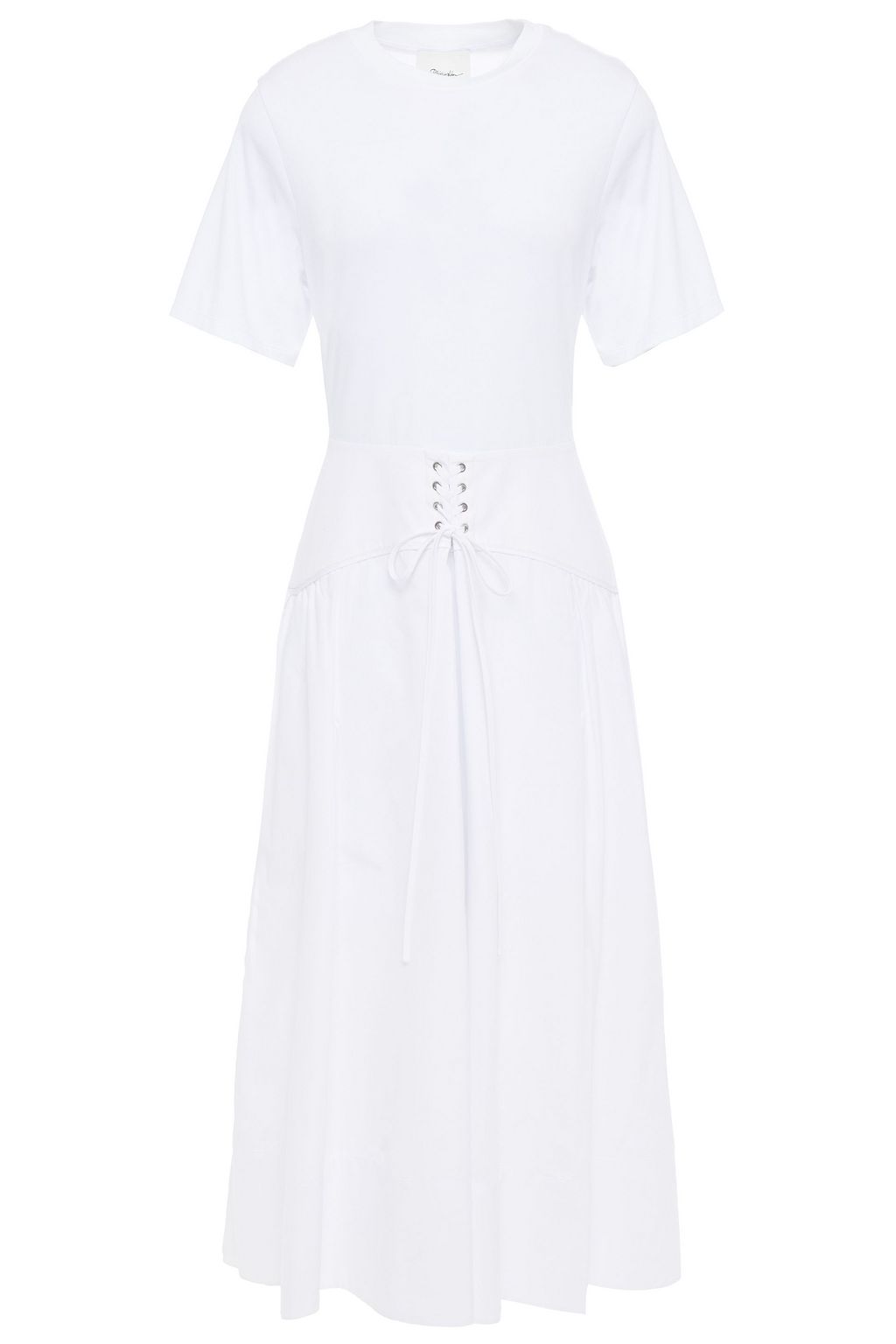 white jersey midi dress